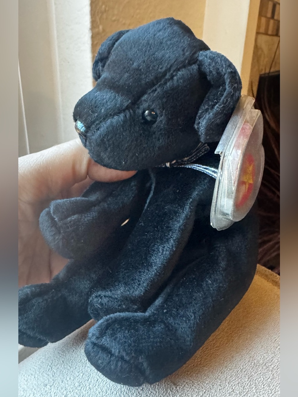 TY beanie baby “Luke the dog” 1998 Black Plush - Classic Soft